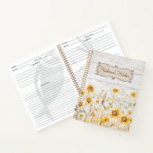 水彩ひまわり素朴ウッドファミリーレシピ ノートブック (内部)