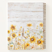 水彩ひまわり素朴ウッドファミリーレシピ ノートブック (裏面)