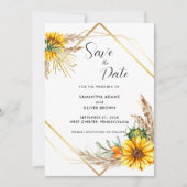 水彩ひまわり素朴スクリプト日付の保存 セーブザデート (正面)