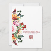 水彩ひまわり素朴フローラブーケ結婚ーズ 招待状 (裏面)