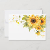 水彩ひまわり素朴ブライダルシャワー サンキューカード (裏面)