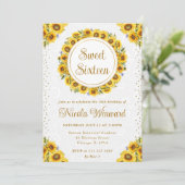 水彩ひまわり素朴リーススウィート16 招待状 (スタンド正面)