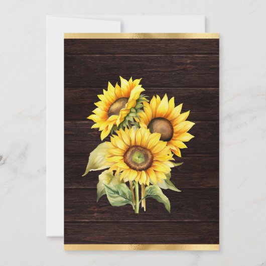 水彩ひまわり素朴リースブライダルシャワー 招待状 (裏面)