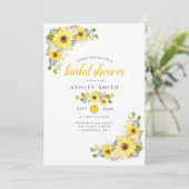 水彩ひまわり素朴国ブライダルシャワー 招待状 (スタンド正面)