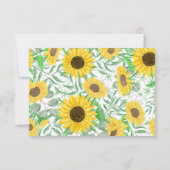 水彩ひまわり結婚のウェブサイト 出欠カード (裏面)