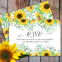 水彩ひまわり結婚のウェブサイト 出欠カード