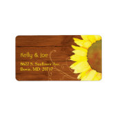 水彩ひまわり結婚の住所 ラベル (正面)