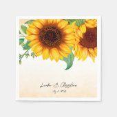 水彩ひまわり結婚の スタンダードカクテルナプキン (正面)