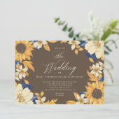 水彩ひまわり結婚スクリプト 招待状 (スタンド正面)