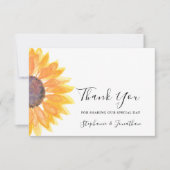 水彩ひまわり結婚式ありがとう サンキューカード (正面)