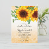 水彩ひまわり結婚式招待状 招待状 (スタンド正面)