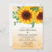 水彩ひまわり結婚式招待状 招待状 (正面)