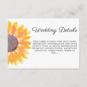 水彩ひまわり結婚詳細 エンクロージャーカード (正面)
