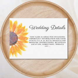 水彩ひまわり結婚詳細 エンクロージャーカード