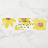 水彩ひまわり絵を描フローラ結婚ズ ペットボトルラベル (シングルラベル)