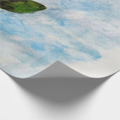 水彩ひまわり絵画の ラッピングペーパー (角)