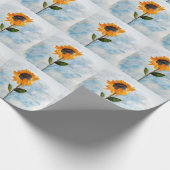水彩ひまわり絵画模様 ラッピングペーパー (角)