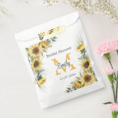 水彩ひまわり緑ブライダルシャワー フェイバーバッグ (封をした状態)