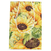 水彩ひまわり緑ミディアム抱き枕 ミディアムペーパーバッグ (裏面)