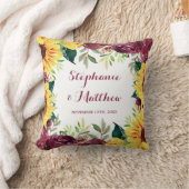 水彩ひまわり縁どフローラ結婚の クッション (ブランケット)