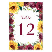 水彩ひまわり縁どフローラ結婚の テーブルナンバー (裏面)