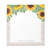 水彩ひまわり縁どメモ帳 ノートパッド (正面)