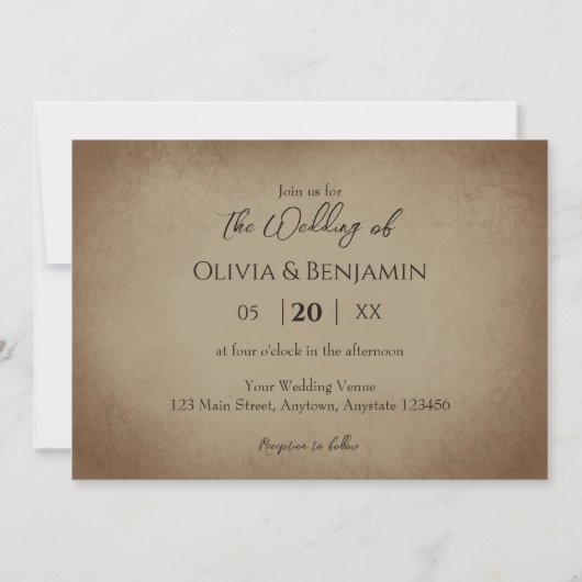 水彩ひまわり羽毛スカル結婚ズ 招待状 (裏面)