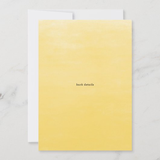 水彩ひまわり花とユーカリベビー散布 招待状 (裏面)