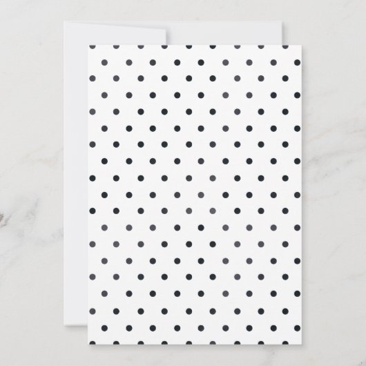 水彩ひまわり花と水玉模様ブライダルシャワー 招待状 (裏面)