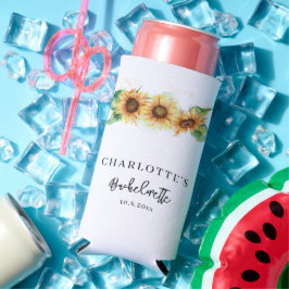 水彩ひまわり花のバチェロレッテ スリム缶クーラー