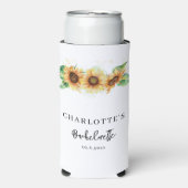 水彩ひまわり花のバチェロレッテ スリム缶クーラー (Seltzer正面)