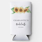 水彩ひまわり花のバチェロレッテ スリム缶クーラー (正面)