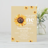 水彩ひまわり花は彼女のonederful誕生日 招待状 (スタンド正面)