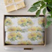 水彩ひまわり花デザイン花柄 薄葉紙 (ギフト)