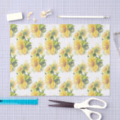 水彩ひまわり花デザイン花柄 薄葉紙 (クラフト)