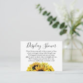 水彩ひまわり花ノーラップブライダルシャワーラベル エンクロージャーカード (スタンド正面)