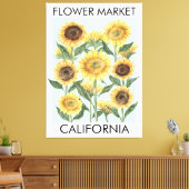 水彩ひまわり花フローラ キャンバスプリント (インサイチュ (リビング))