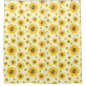 水彩ひまわり花柄 シャワーカーテン (正面)