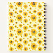 水彩ひまわり花柄 ノートブック (裏面)
