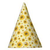 水彩ひまわり花柄 パーティーハット (右)