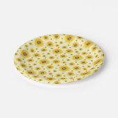 水彩ひまわり花柄 ペーパープレート (アングル)