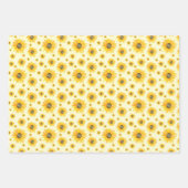 水彩ひまわり花柄 ラッピングペーパーシート (正面3)