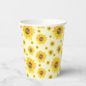 水彩ひまわり花柄 紙コップ (左)