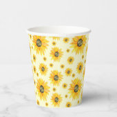 水彩ひまわり花柄 紙コップ (右)