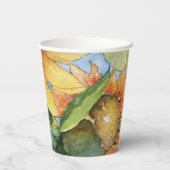 水彩ひまわり花畑ガーデン紙コップ 紙コップ (裏面)