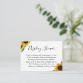 水彩ひまわり表示ブライダルシャワーラベル エンクロージャーカード (スタンド正面)