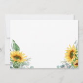 水彩ひまわり誕生日パーティーへの招待 招待状 (裏面)