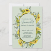 水彩ひまわり誕生日パーティー 招待状 (正面)