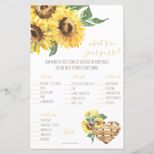 水彩ひまわり財布の中には何が入っているの?ゲーム (正面)