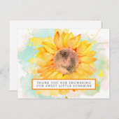 水彩ひまわり赤ちゃんシャワーありがとう ポストカード (正面/裏面)